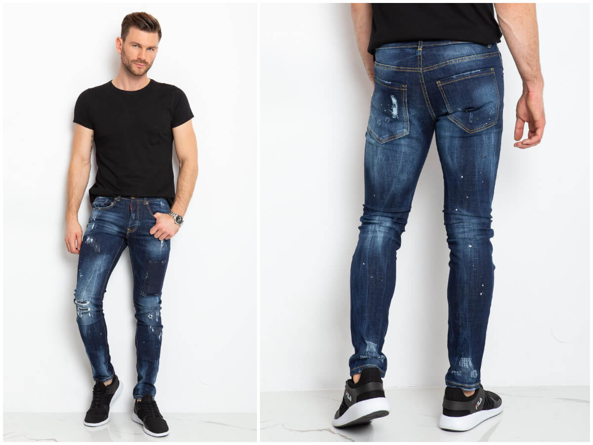 jeansowe męskie rurki ze sklepu ebutik.pl w stylizacji casualowej