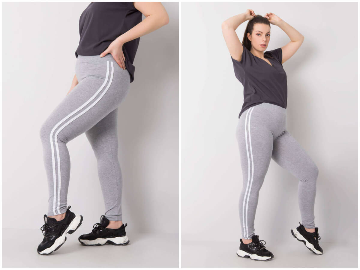 szare legginsy plus size z lampasami ze sklepu ebutik.pl