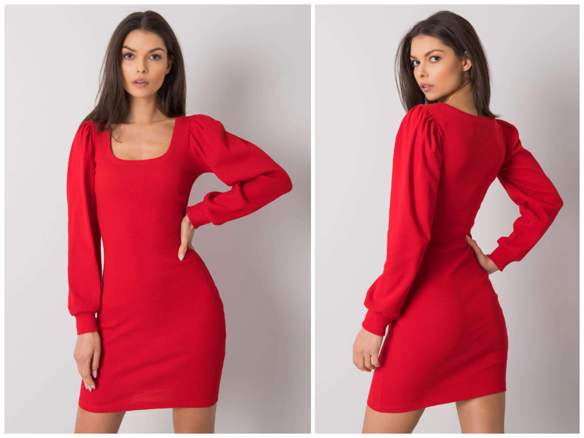 Czerwone sukienki basic idealnie sprawdzą się na walentynki!
