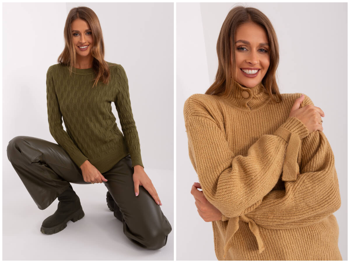 Swetry damskie na jesień w modnych warstwowych stylizacjach